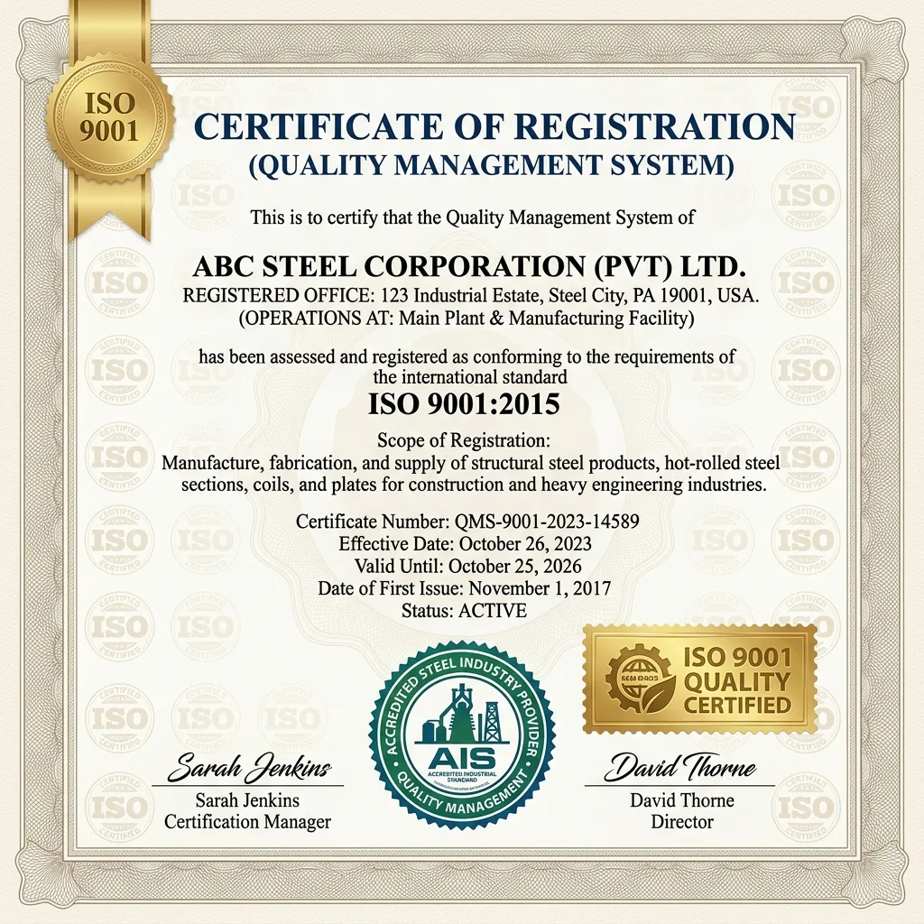 ISO 9001 Quality Management Certification