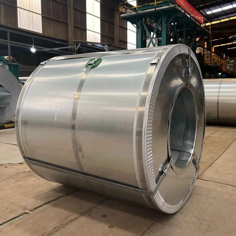 Galvalume steel coil protected edge and strapping view