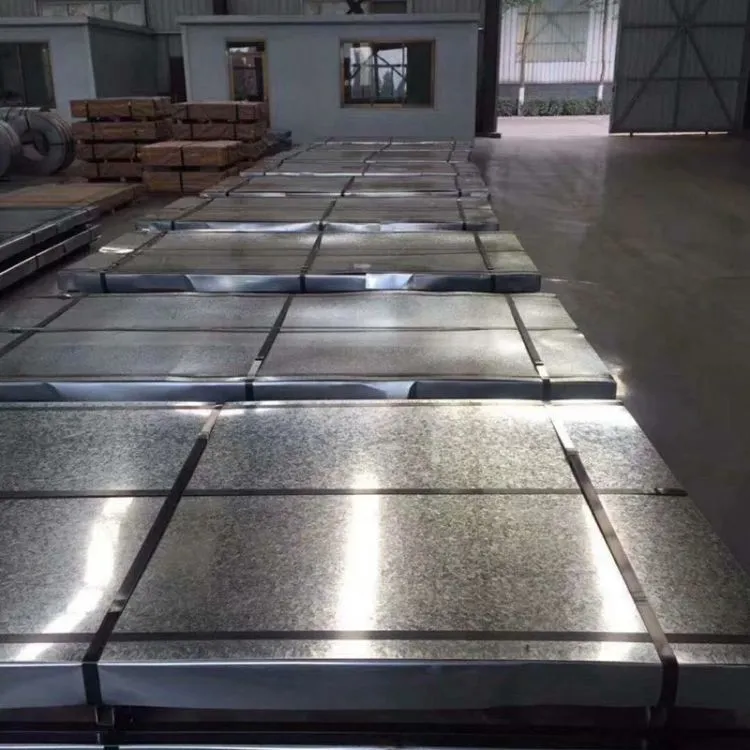Galvalume steel sheet bundles in warehouse